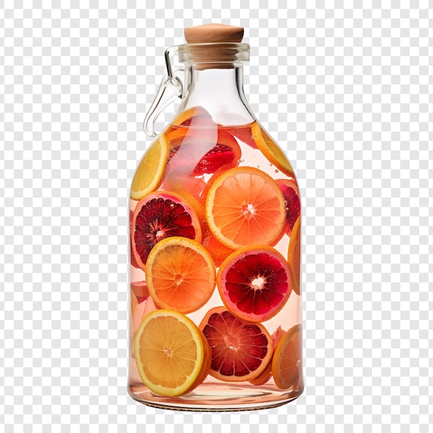 Free PSD fruitinfused vinegar bottle isolated on transparent background