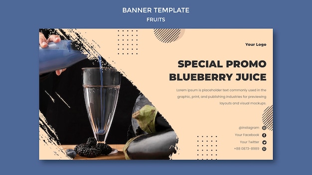 Fruits banner template design