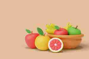 Free PSD fruits still life background