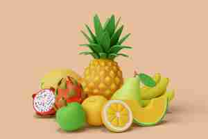 Free PSD fruits still life background