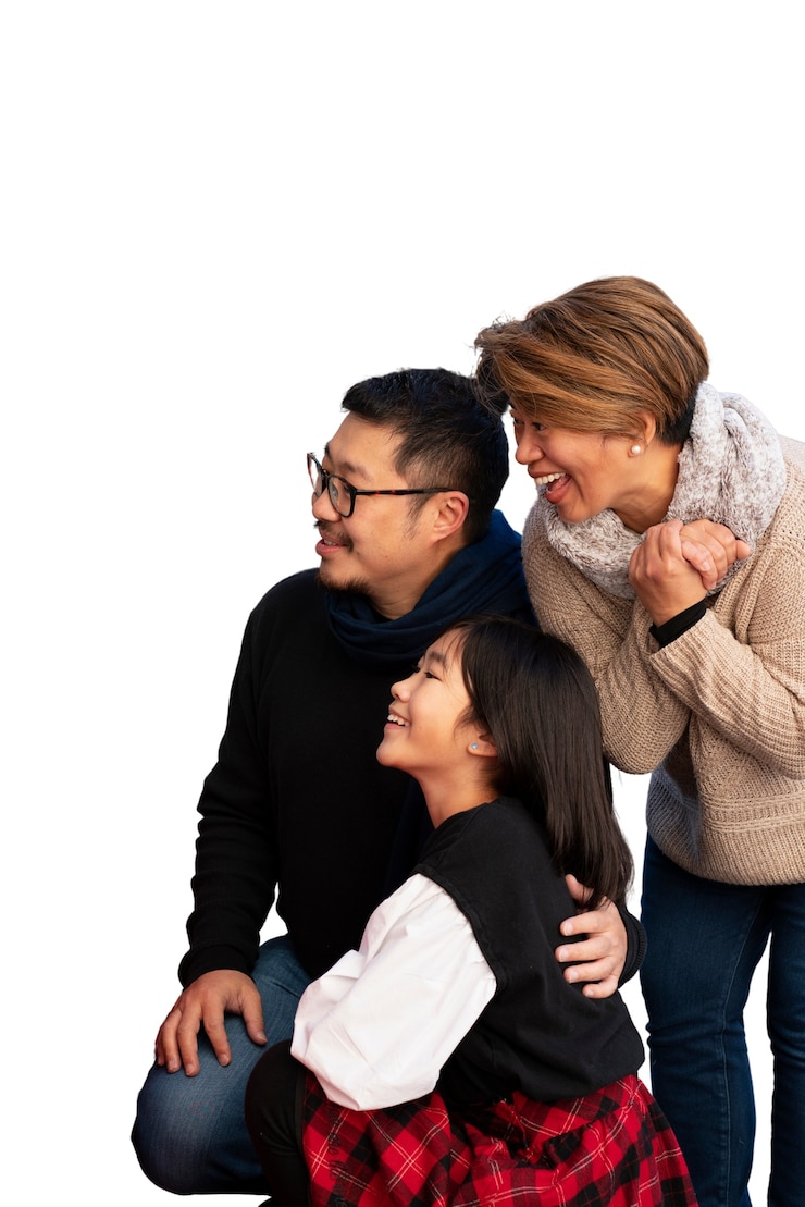 Free PSD full shot family spending time together