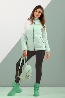 Full shot woman with warm clothes Free Psd