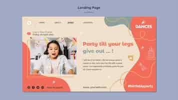 Free PSD fun birthday web template