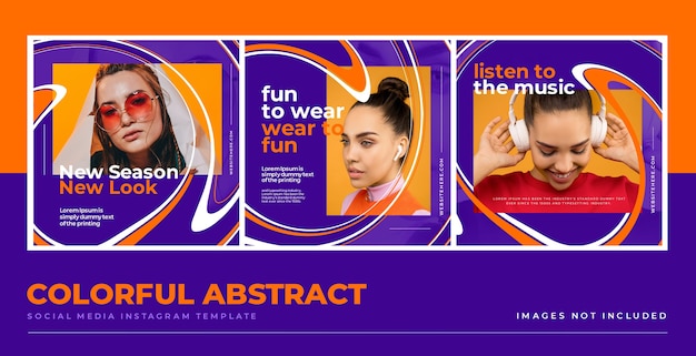 Free PSD fun colorful abstract social media  template