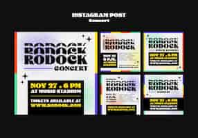 Free PSD fun concert colorful instagram posts