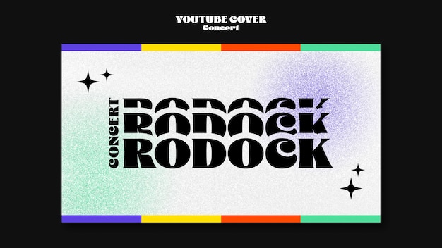 PSD gratuito divertente copertina colorata di youtube del concerto