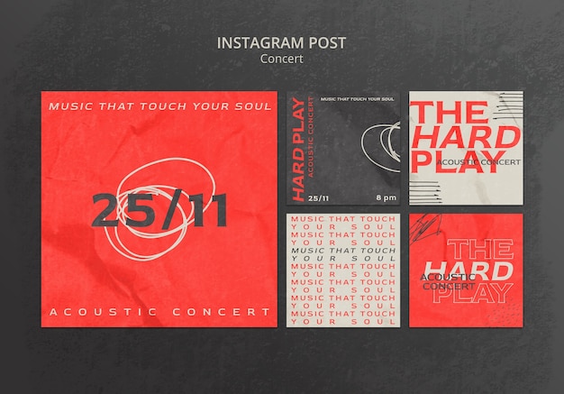 Free PSD fun music concert instagram posts