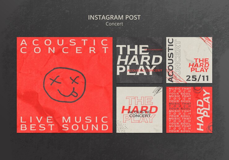 Free PSD fun music concert instagram posts
