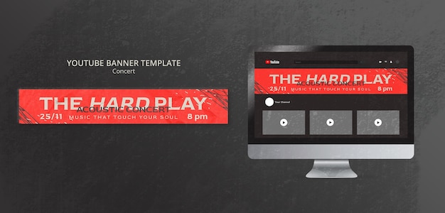 無料PSD 楽しい音楽コンサート youtube バナー