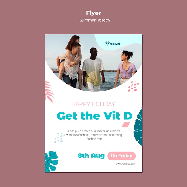 Fun summer holiday flyer template