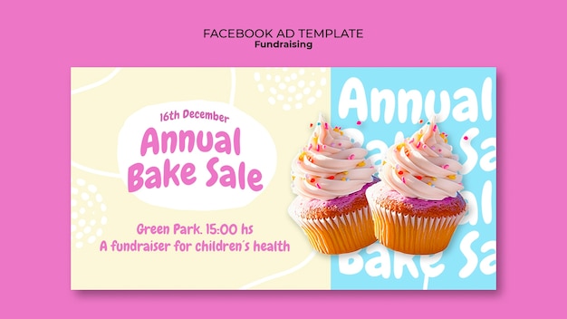 Free PSD fundraising event facebook  template