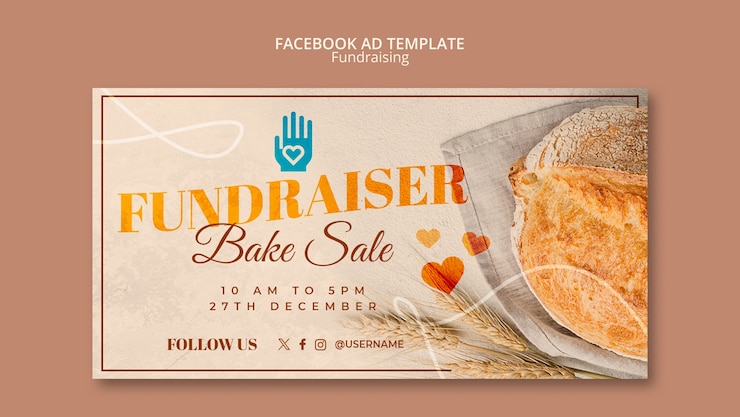 無料PSD 資金調達イベントのフェイスブックテンプレート