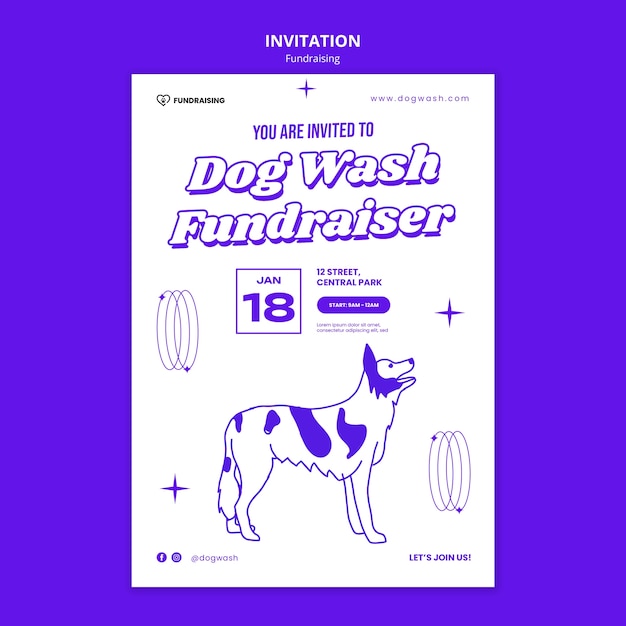 Free PSD fundraising event  invitation template