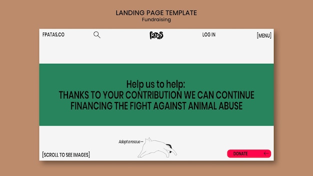 Free PSD fundraising event landing page template