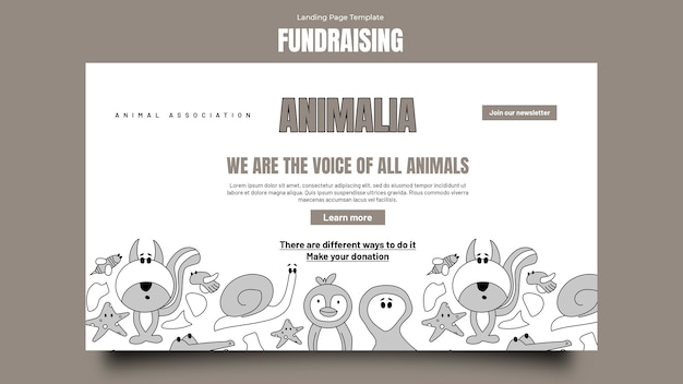 Fundraising event landing page template