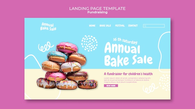 Free PSD fundraising event landing page template
