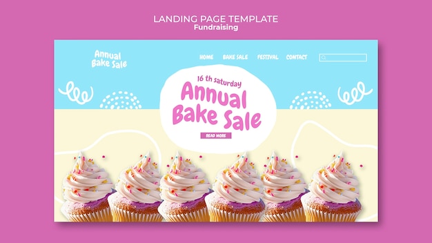 Fundraising event landing page template