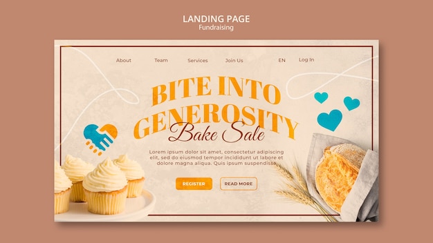 Fundraising event landing page template