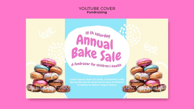 Free PSD fundraising event youtube cover template