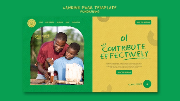 Fundraising landing page template