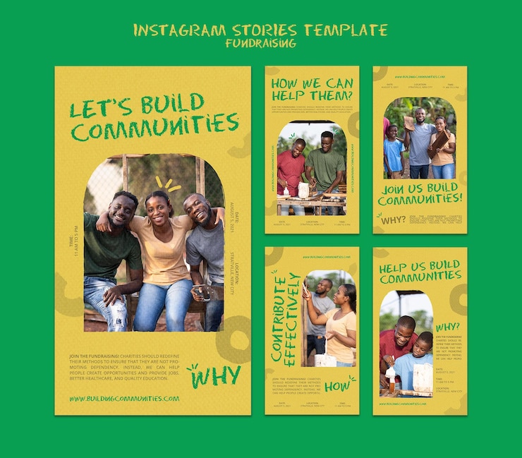 Free PSD fundraising social media stories