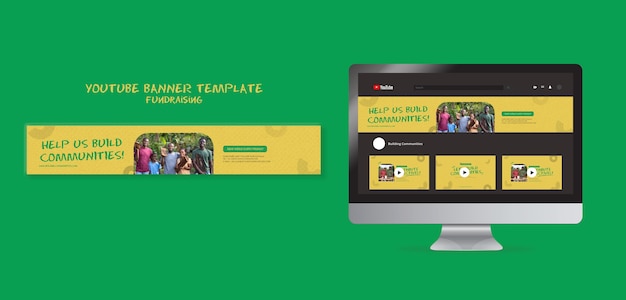 Free PSD fundraising youtube banner template