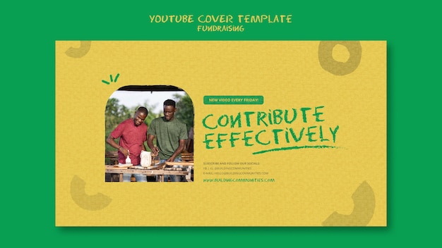 Free PSD fundraising youtube cover template