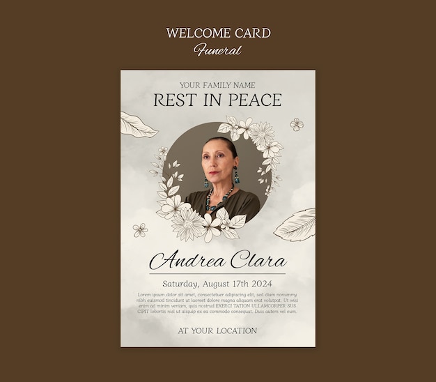 Free PSD funeral template design