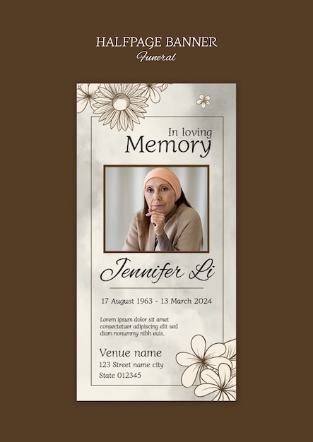 Free PSD funeral template design