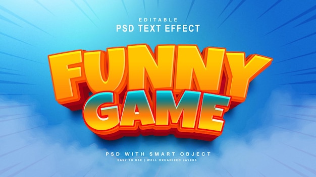 Free PSD  Funny game text effect