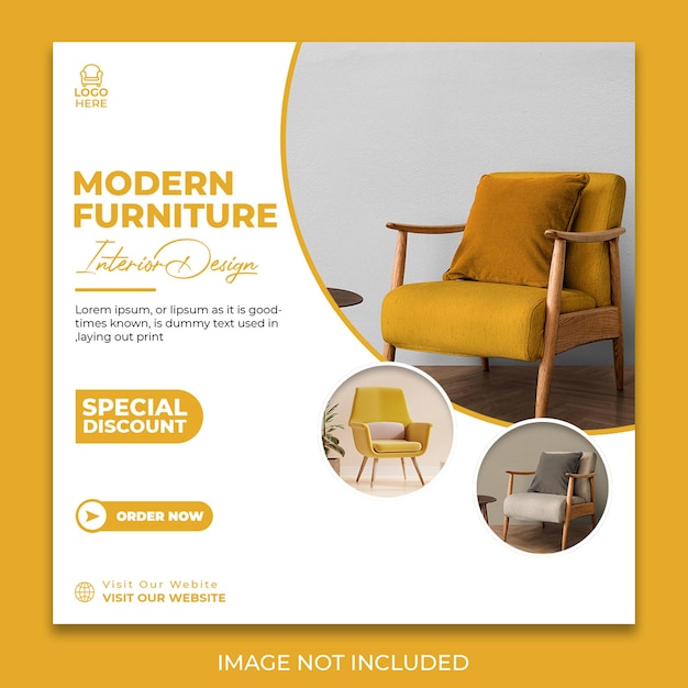 Free PSD Furnished modern furniture facebook post design