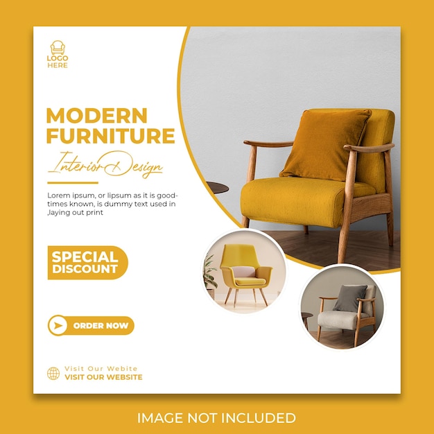 Free PSD furnished modern furniture facebook post design