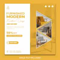 Free PSD furnished modern furniture facebook post design