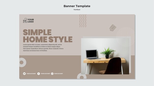 Free PSD furniture concept banner template