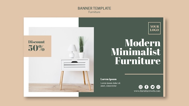 Furniture concept banner template