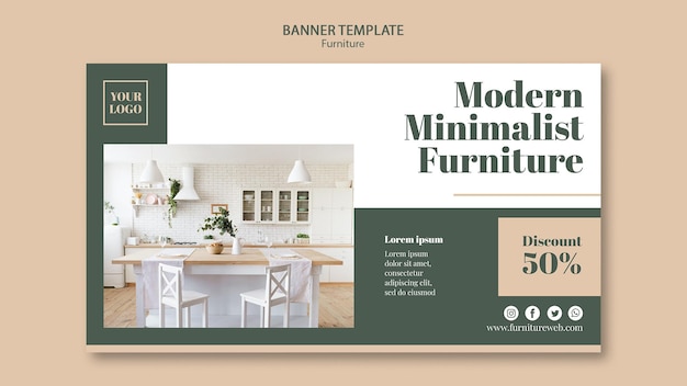 Free PSD furniture concept banner template