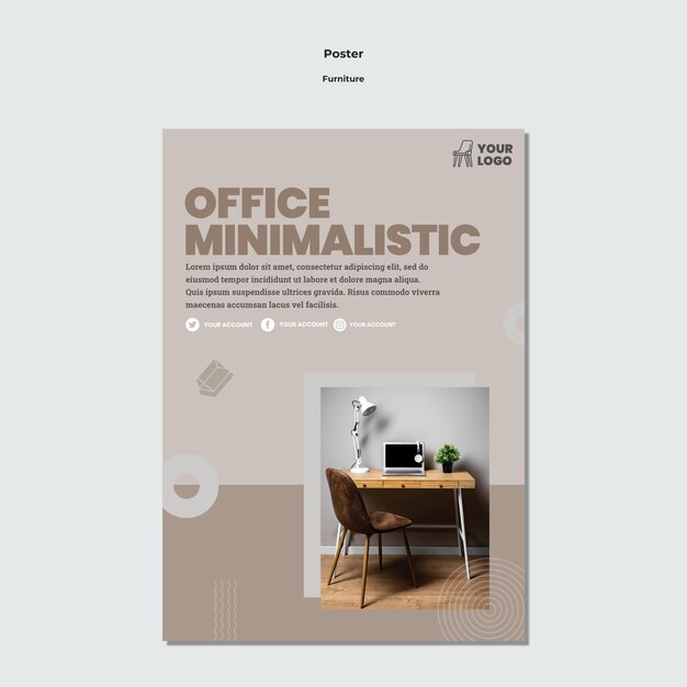 Free PSD furniture concept poster template