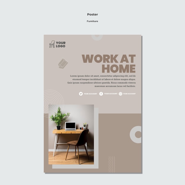 Furniture concept poster template