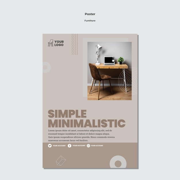 Free PSD furniture concept poster template