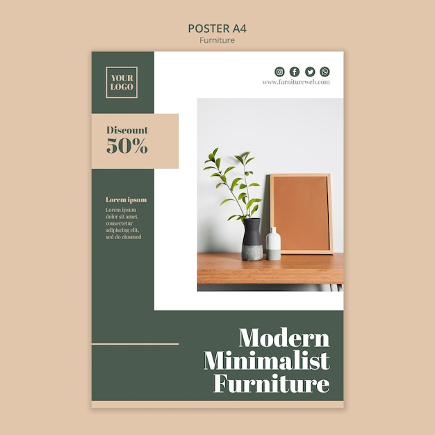 Furniture Concept Poster Template – Free PSD Download