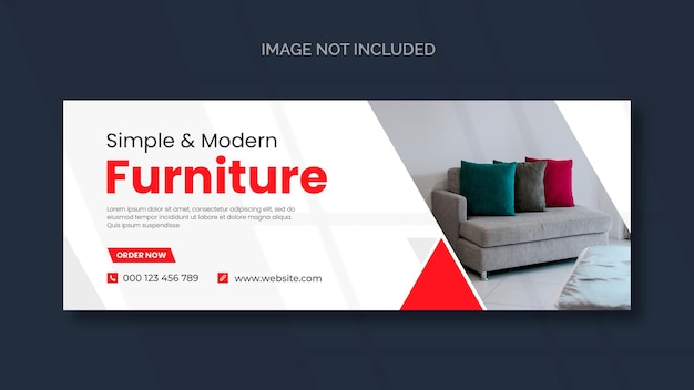 Бесплатный PSD Мебельная обложка facebook и шаблон веб-баннера