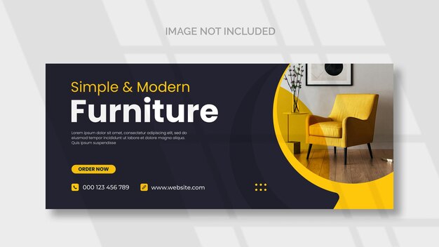 Мебельная обложка для Facebook и шаблон веб-баннера