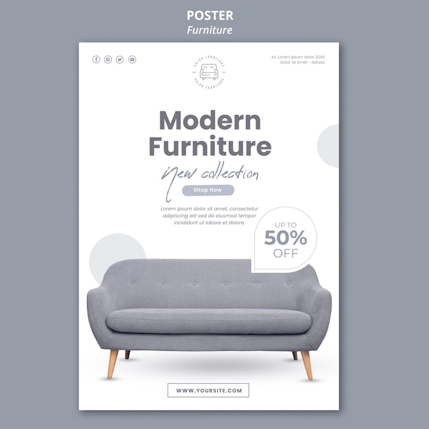 Furniture poster template