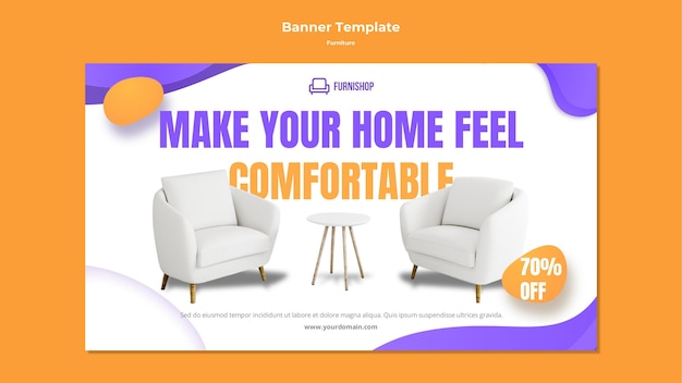 Free PSD furniture sale banner template