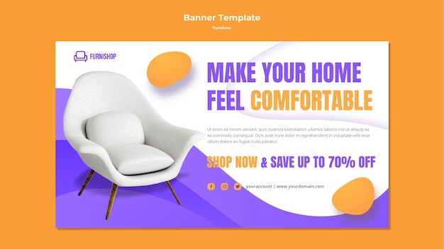 Furniture sale banner template