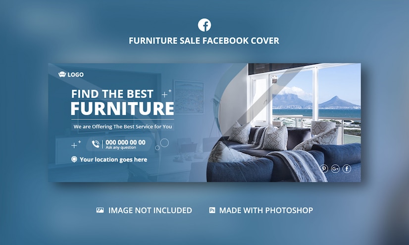  Furniture sale facebook cover,banner template Premium Psd