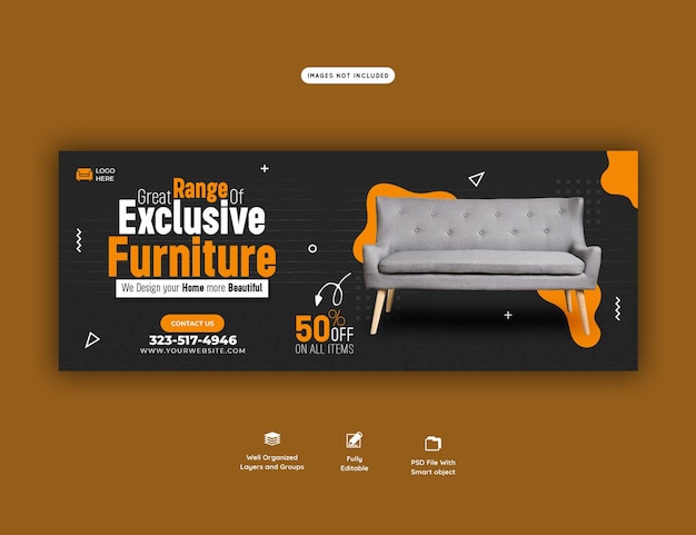 Furniture sale facebook cover template