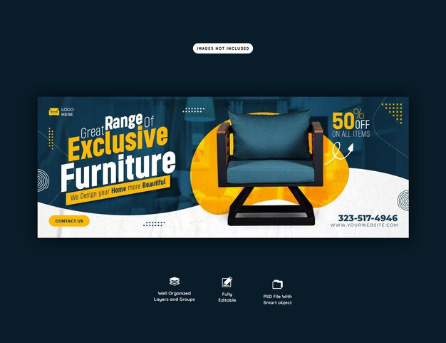 Furniture sale Facebook cover template