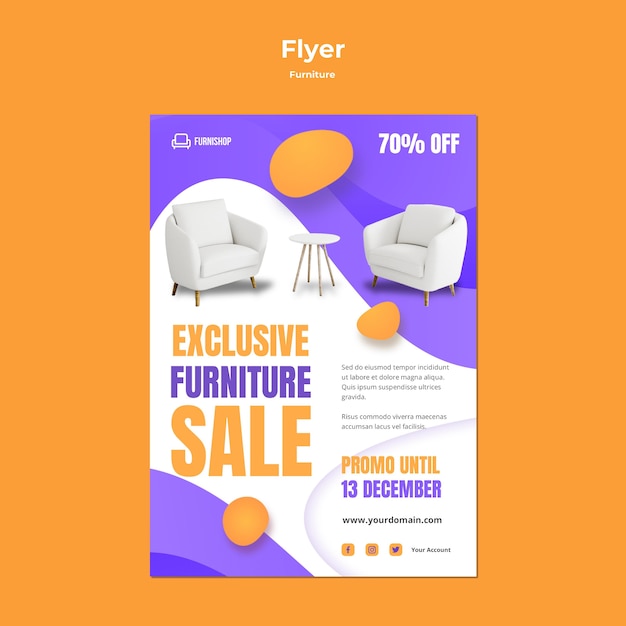 Free PSD furniture sale flyer template