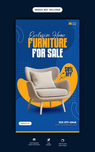 Furniture sale Instagram and facebook story template